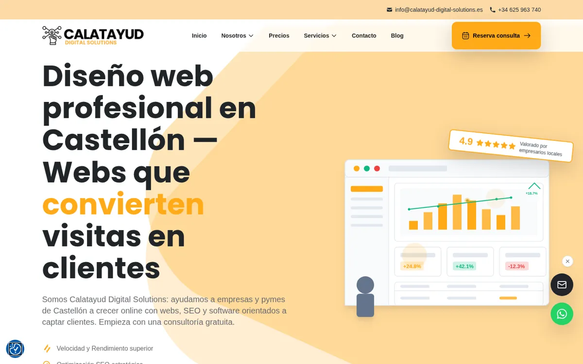 Captura de la web de Calatayud Digital Solutions